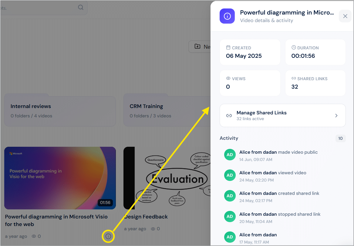Viewing video details