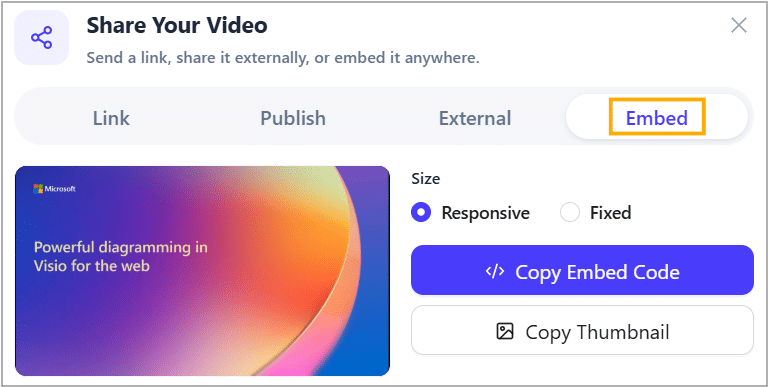 Embed option
