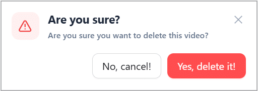 Confirm delete videos