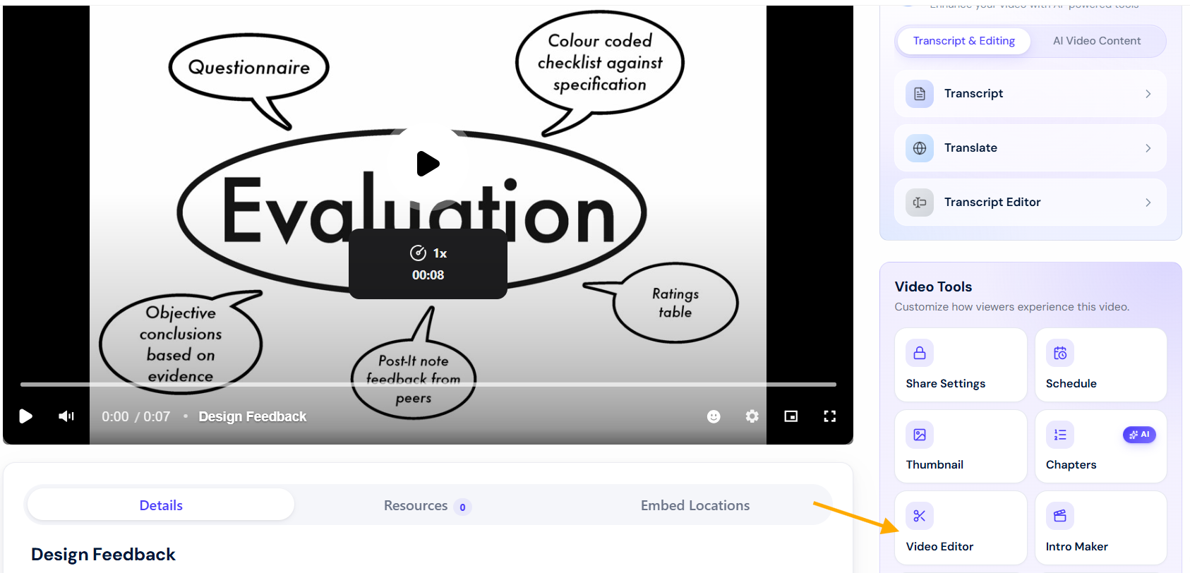 Click the Video Editor button