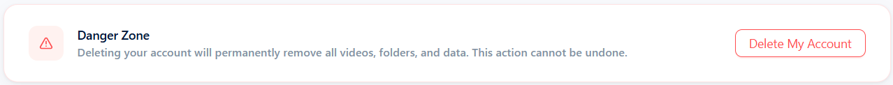 Delete My Account option