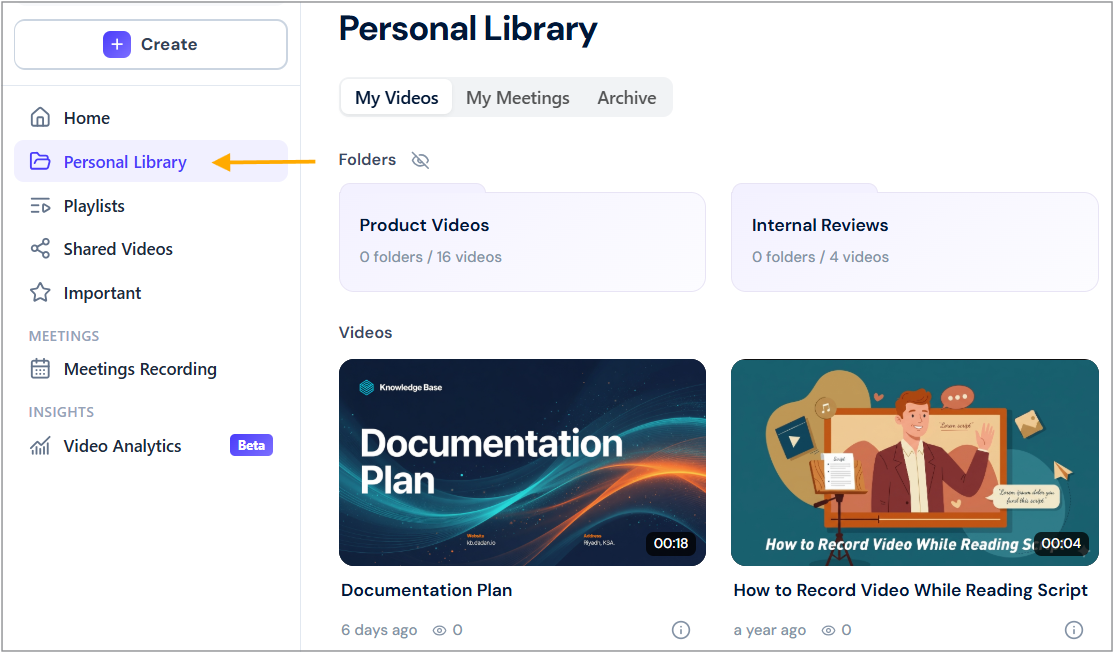 Click on Personal Library Click on Personal Library
