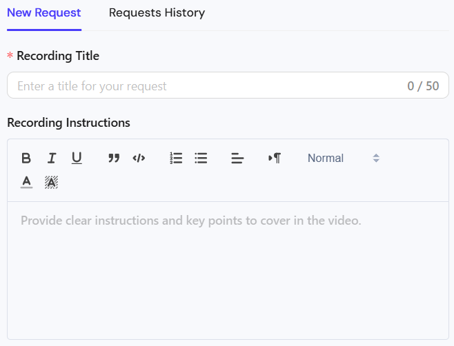 Enter the request details