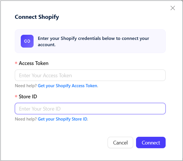 Store ID and Access Token Store ID and Access Token