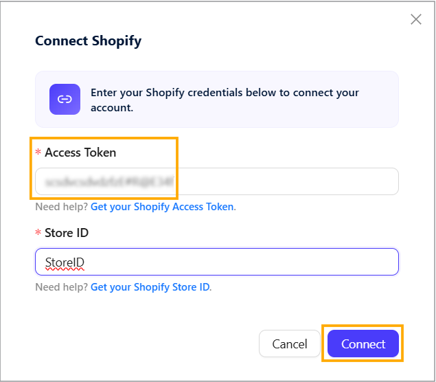 Click Connect to complete the integration Click Connect to complete the integration