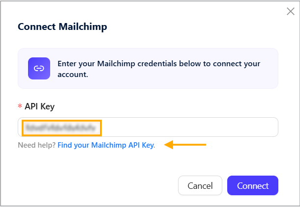 Open the API Key Guide link