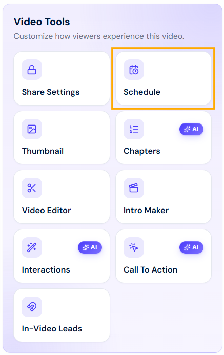 Click the Schedule button Click the Schedule button