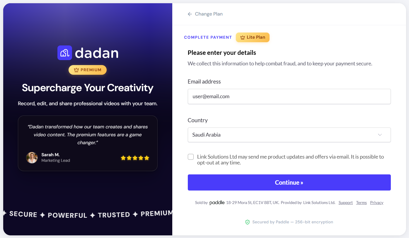 Enter payment details Enter payment details