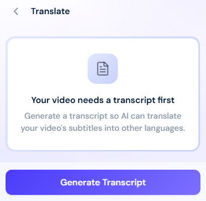 Click Generate Transcript Click Generate Transcript