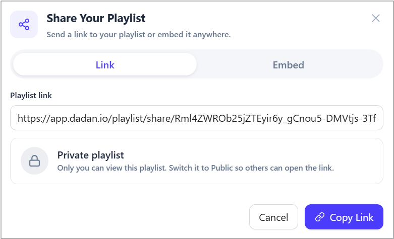 Copy the generated link Copy the generated link