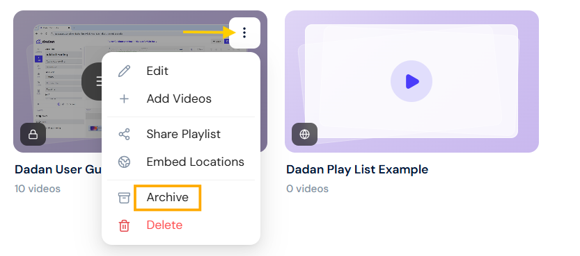 Archive a playlist Archive a playlist