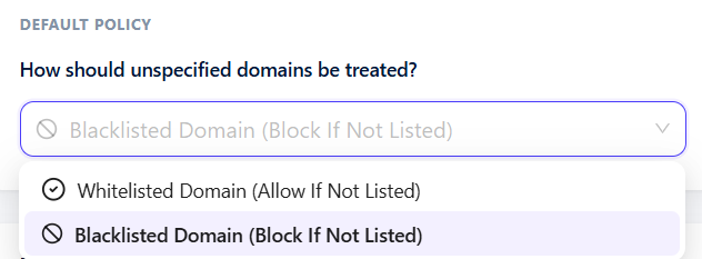 Choose how to treat unspecified domains