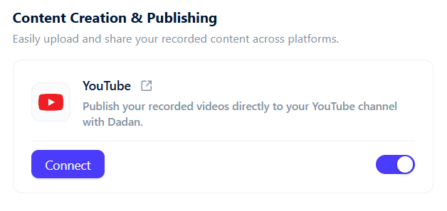 Content Creation & Publishing section
