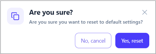 The confirmation dialog