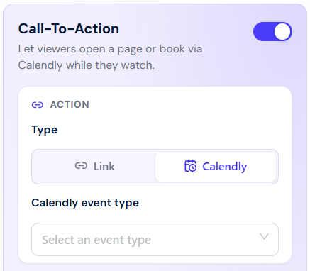 Select Calendly from the dropdown Select Calendly from the dropdown