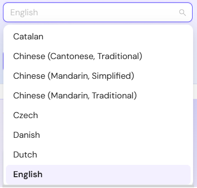 Confirm language support Confirm language support
