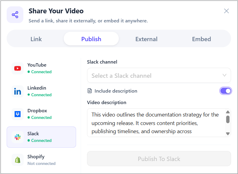 Toggle Include Description