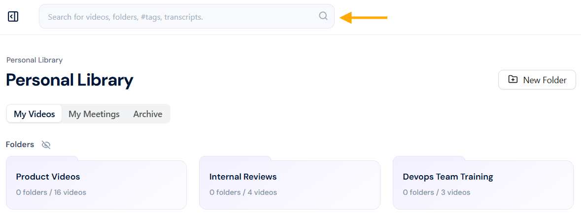 The search bar The search bar