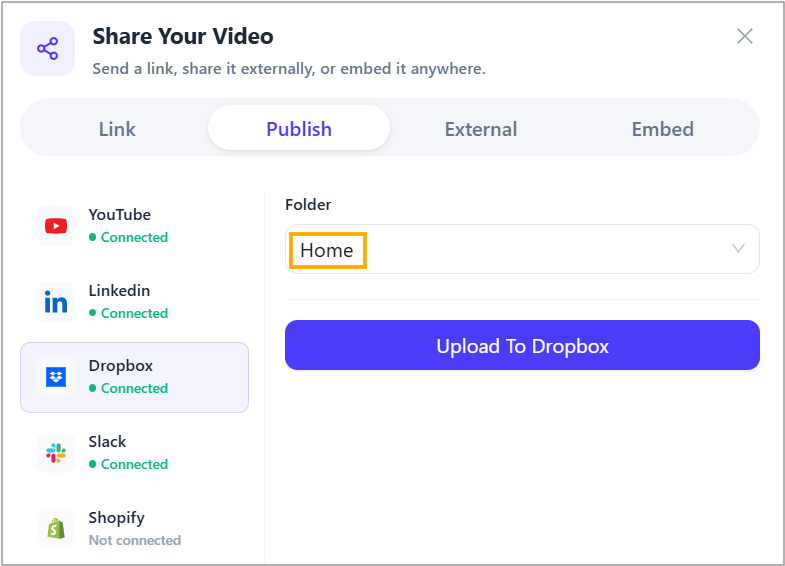 Share Your Video popup Share Your Video popup