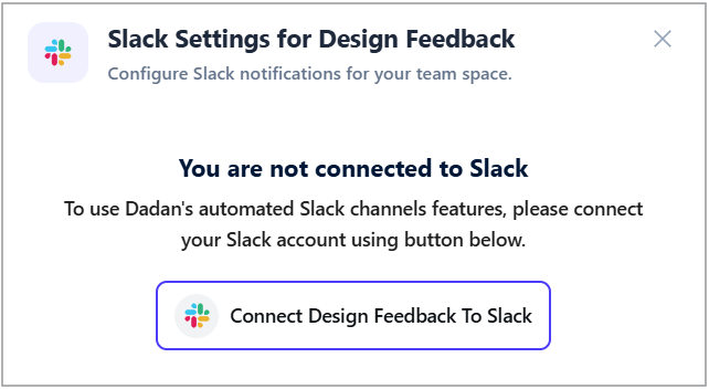 Click Connect Design Feedback To Slack