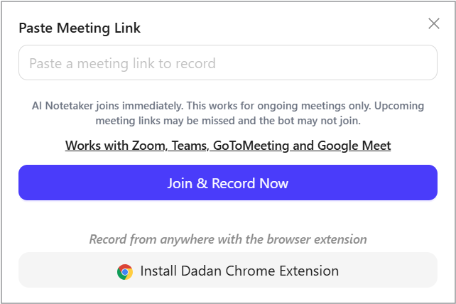 Paste the Zoom meeting link