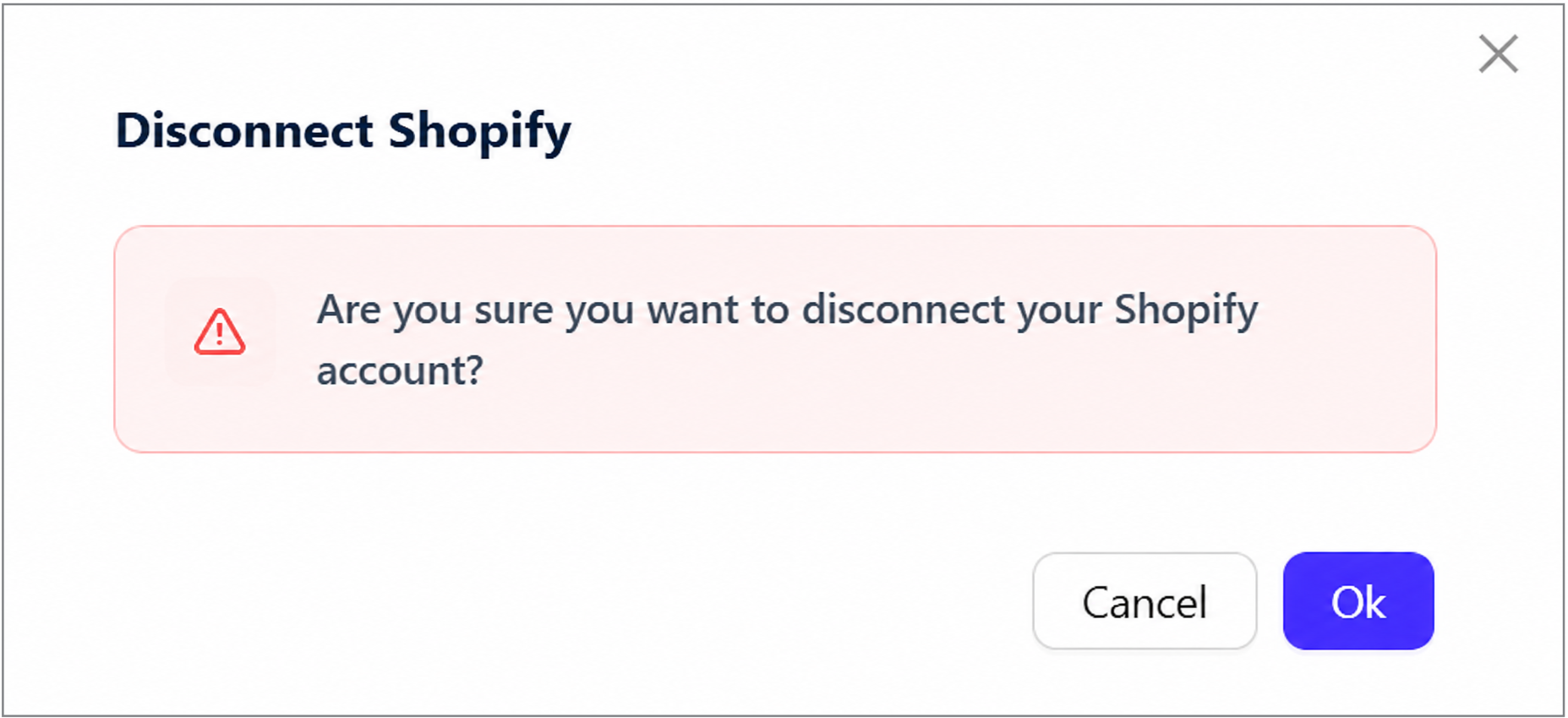 Click Ok to confirm the disconnection