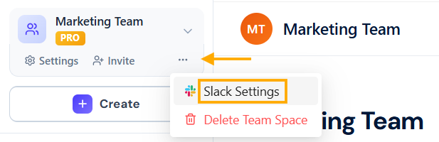 Select Slack Settings