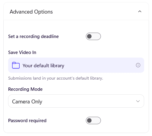 Advanced Options