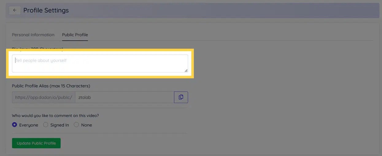 Add information about yourself Add information about yourself