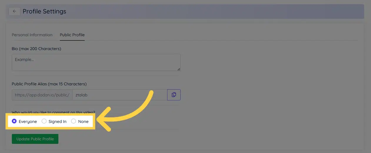 Visibility option Visibility option